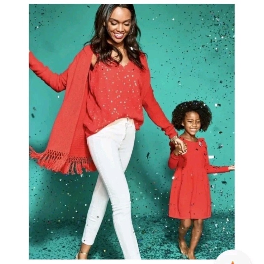 Lilly Pulitzer Red Fringe Open-Front Cardigan XL NWT $128 - Picture 3 of 5